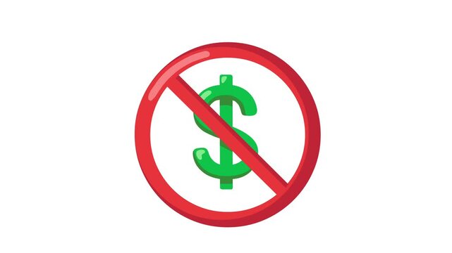 No Money Symbol Sign Prohibits Financial Transactions.
