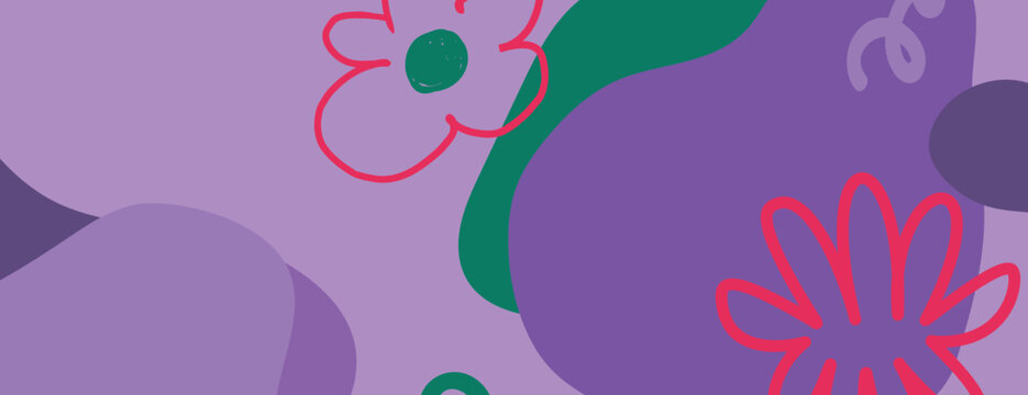 Abstract floral purple background design vector