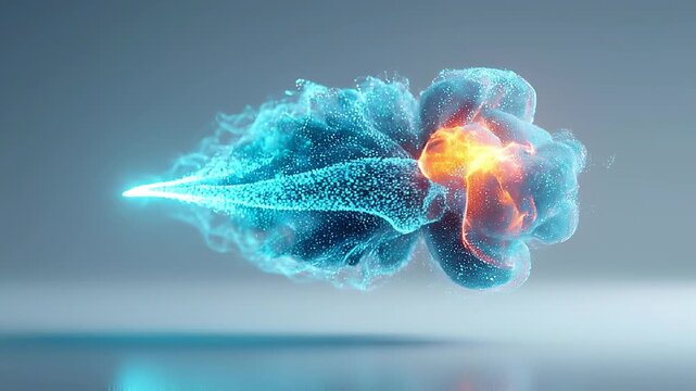 Seamless loop SME stimulus cloud animation, dynamic particle driven financial distribution system.