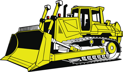 Bulldozer operator cabin control panel layout © Icon Stock