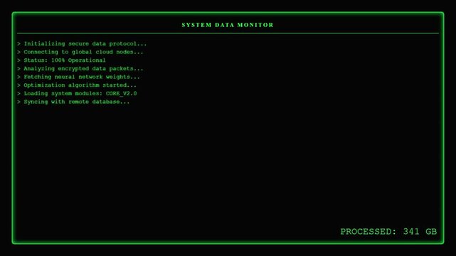System Data Monitor Secure Protocol Cloud Neural Network Digital Dashboard Concept.