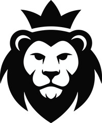 Fototapeta premium Lion head and crown mascot for sports team