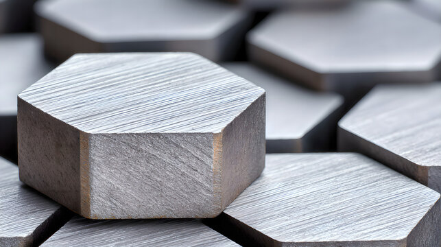 Close up of graphite crystal, dense layered texture, subtle metallic reflection, emphasizing advanced energy storage materials and strategic mineral significance