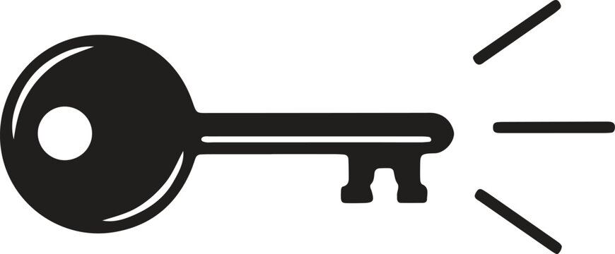 A classic key with a broken bow and shattered tip against a plain background