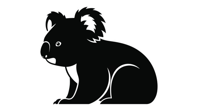 Black silhouette of a koala bear 1.