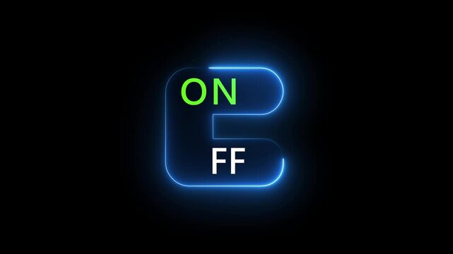 Digital On Off Button Toggle Animation Loop. Clean modern on off button toggle animation with smooth transition.