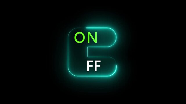 Digital On Off Button Toggle Animation Loop. Clean modern on off button toggle animation with smooth transition.