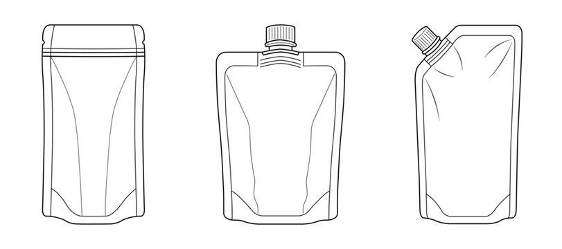 standing pouch outline set