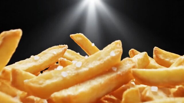 French Fries Dropping onto Surface