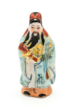 Gods of the Chinese isolated on white background; , Prosperity (Lu,Lok), and Longevity (Shou,Siu), God of Fortune (Fu,Hok)