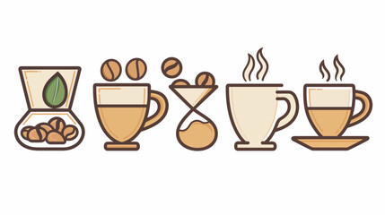 Obraz premium A cartoon arrangement depicting the components of a beverage in a minimalist style