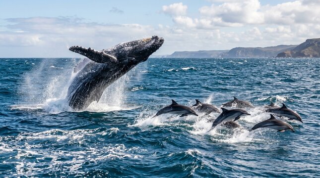 dolphin jumping out of water