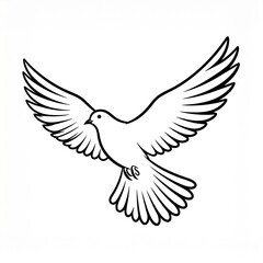 Fototapeta premium Minimalist white dove flying in mid-air against clean background