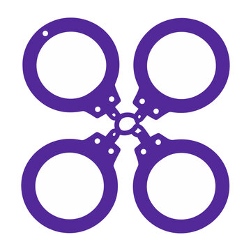Vector graphic of purple handcuffs