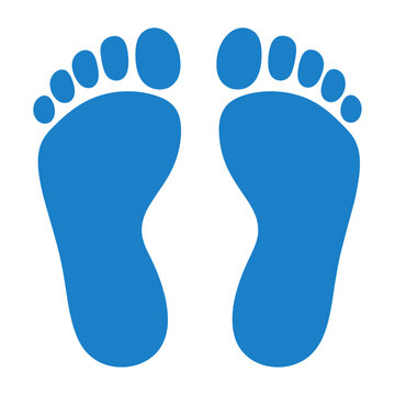 Vector of a pair of blue footprints