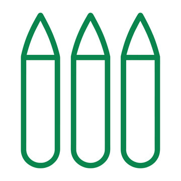 Vector graphic of three green pencils