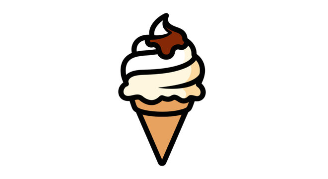 Colorful Ice Cream Cone Dessert.