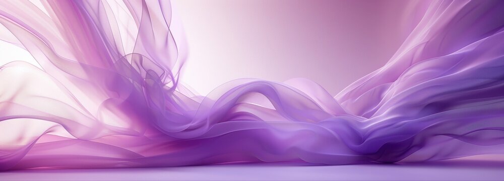 Abstract Fabric Movement: Flowing and ethereal, swathes of delicate fabric dance in the wind, creating a mesmerizing display of color, form, and texture, inviting a sense of calm and creativity.