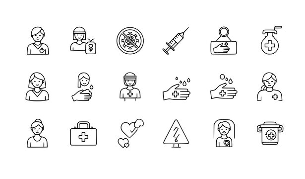 Beverage icons - coffee tea hot drinks preparation coffee maker french press coffee beans