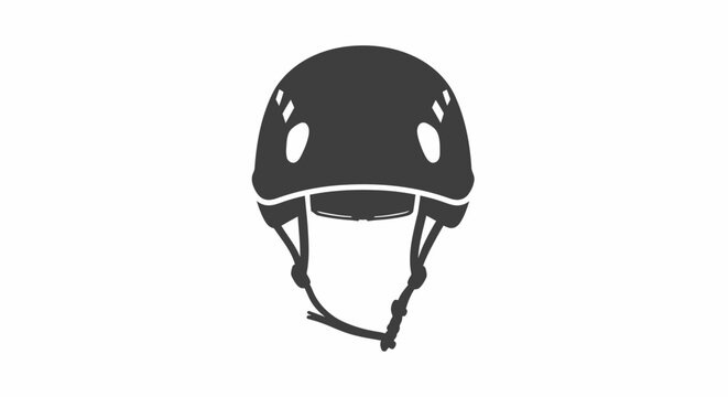 Black Bicycle Helmet Front View.