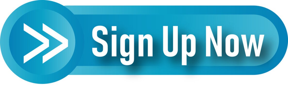 Bright call-to-action button encouraging users to sign up immediately isolated on transparent background