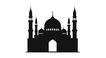 Naklejka premium silhouette of mosque in istanbul