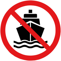 No ships allowed sign no boats prohibition sign red circle © Sefat