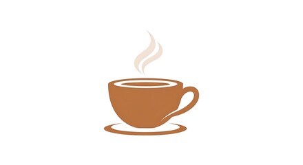 Obraz premium Steaming hot coffee cup icon design.