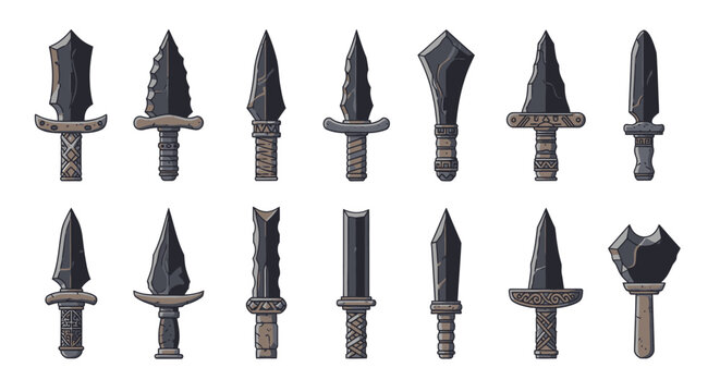 Collection of medieval arrow heads.