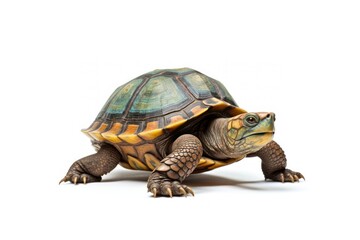 Obraz premium Turtle reptile animal white background.