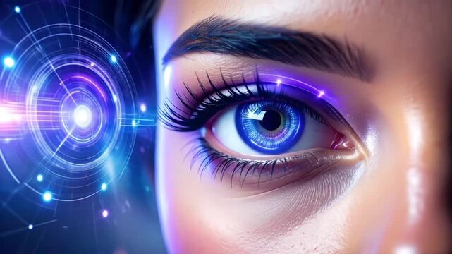 Futuristic Eye Scan: Technology and Human Vision