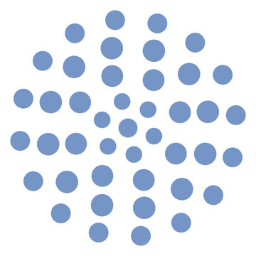 Blue dots scattered in a random pattern on transparent background