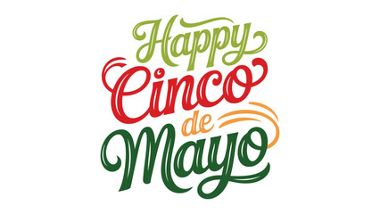 Happy Cinco De Mayo festive colorful script typography design with mexican celebration lettering modern brush style vector illustration © Icons Queen