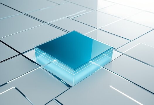 Abstract futuristic tech background symbolizing local AI inference on-device processing and privacy data protection