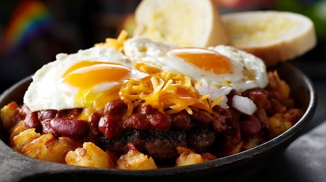 St. Louis Slinger with Fried Eggs & Hash