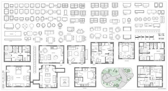 Architectural Floor Plan Designs - A Detailed Collection of Layouts.