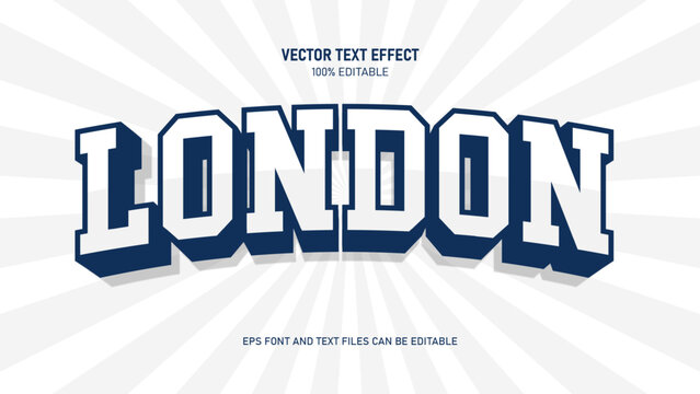 London text effect, sport varsity style text effect