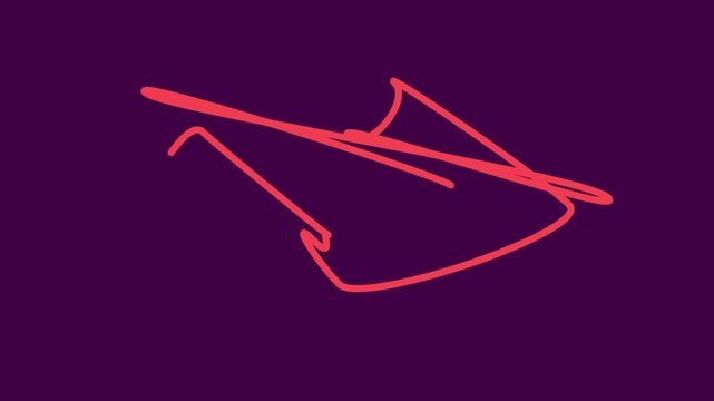 glowing white neon squiggle line on dark teal background abstract minimalist motion design element