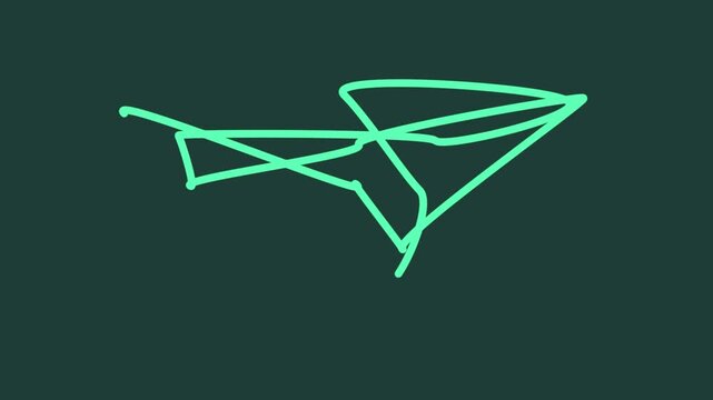Neon green checkmark symbol glowing on dark background for success and approval concept