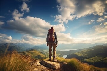 Fototapeta premium Recreation adventure standing outdoors.