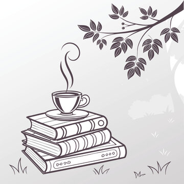 silhouette of a neat stack of storybooks with a te (1)(3)