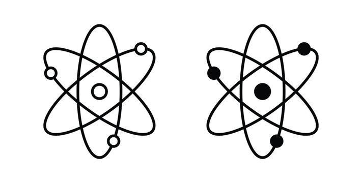 Atom icon pack flat black, Editable line icons