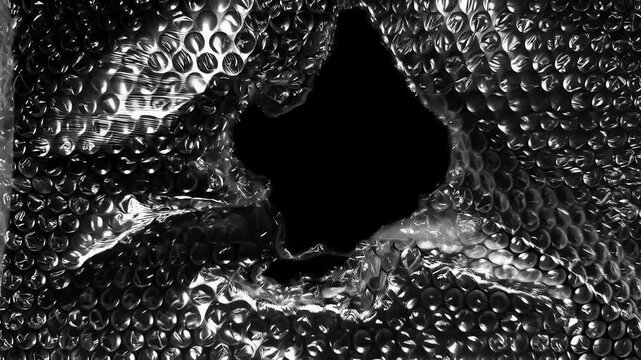 Black White Bubble Rupture Expanding Void Cinematic Abstract Texture