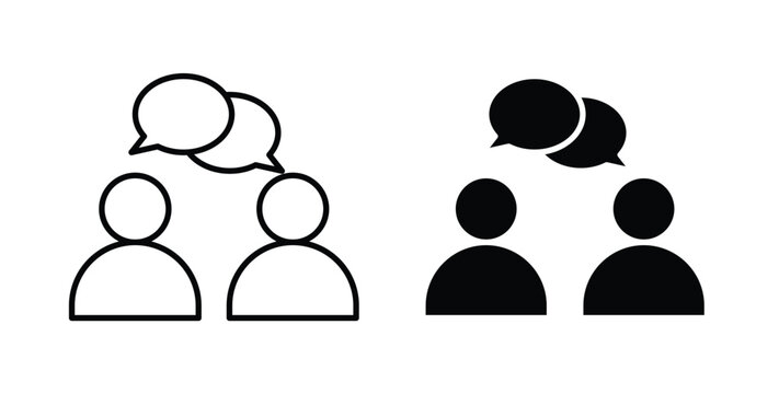Communication icon pack flat black, Editable line icons