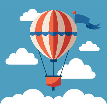 silhouette of a large hot air balloon floating amo (2)(1)