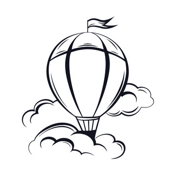 silhouette of a large hot air balloon floating amo (1)(6)