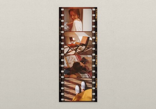 Analog Film Frame Template, Vintage Photo Border Overlay Mockup & Retro Photo Collage