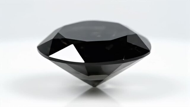 Black Diamond Gemstone Faceted Cut Studio Shot