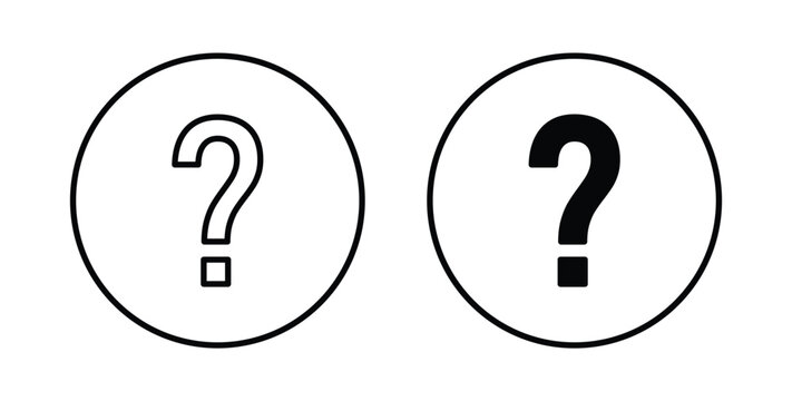 Doubts button icon pack flat black, Editable line icons