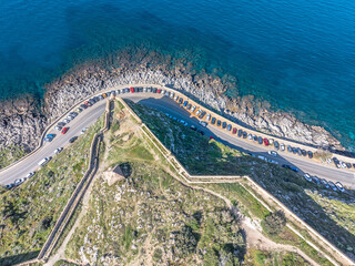 Obraz premium Rethimno city with the fortress of Fortezza, Crete, Greece.